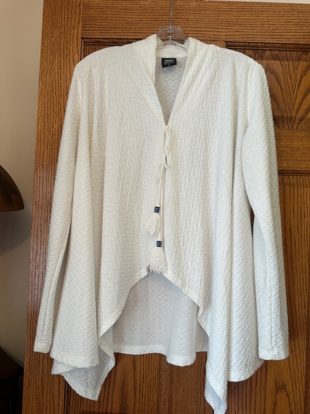 Bobeau Cream Open-Knit Lightweight Cardigan